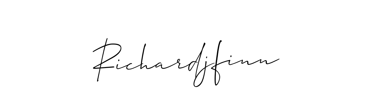 Use a signature maker to create a handwritten signature online. With this signature software, you can design (Allison_Script) your own signature for name Richardjfinn. Richardjfinn signature style 2 images and pictures png