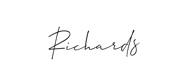 Design your own signature with our free online signature maker. With this signature software, you can create a handwritten (Allison_Script) signature for name Richards. Richards signature style 2 images and pictures png