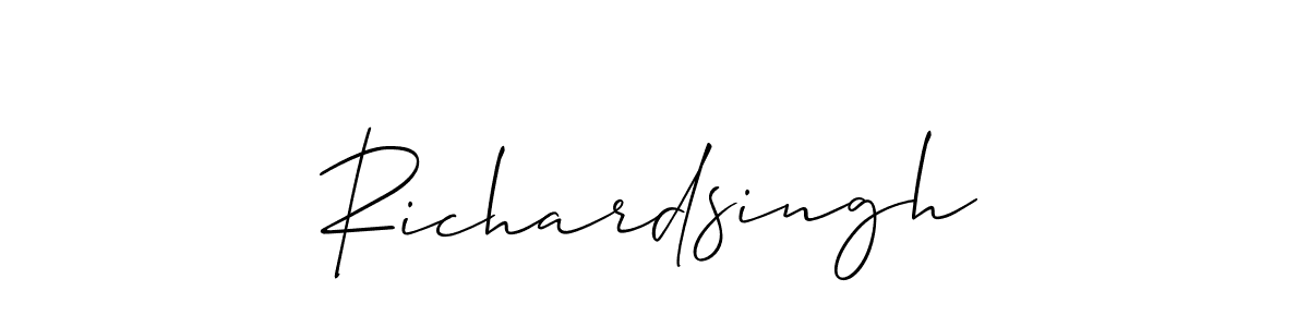 Richardsingh stylish signature style. Best Handwritten Sign (Allison_Script) for my name. Handwritten Signature Collection Ideas for my name Richardsingh. Richardsingh signature style 2 images and pictures png