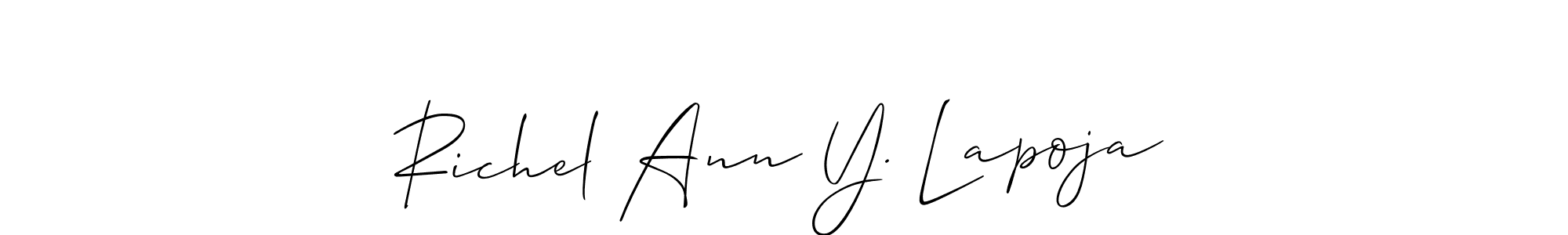 How to Draw Richel Ann Y. Lapoja signature style? Allison_Script is a latest design signature styles for name Richel Ann Y. Lapoja. Richel Ann Y. Lapoja signature style 2 images and pictures png