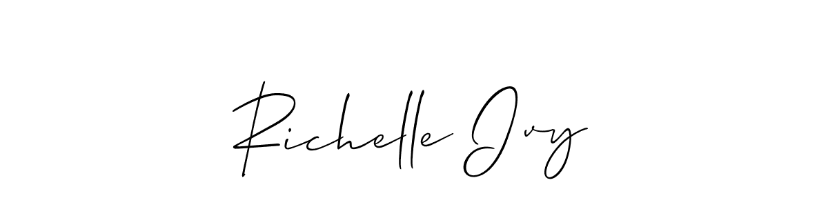 Similarly Allison_Script is the best handwritten signature design. Signature creator online .You can use it as an online autograph creator for name Richelle Ivy. Richelle Ivy signature style 2 images and pictures png