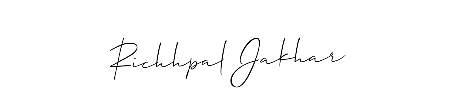 Create a beautiful signature design for name Richhpal Jakhar. With this signature (Allison_Script) fonts, you can make a handwritten signature for free. Richhpal Jakhar signature style 2 images and pictures png