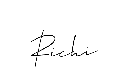 Use a signature maker to create a handwritten signature online. With this signature software, you can design (Allison_Script) your own signature for name Richi. Richi signature style 2 images and pictures png