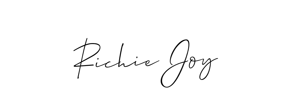 You should practise on your own different ways (Allison_Script) to write your name (Richie Joy) in signature. don't let someone else do it for you. Richie Joy signature style 2 images and pictures png