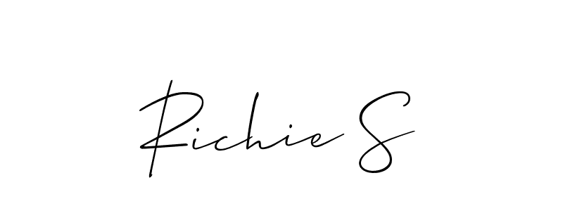 How to make Richie S signature? Allison_Script is a professional autograph style. Create handwritten signature for Richie S name. Richie S signature style 2 images and pictures png