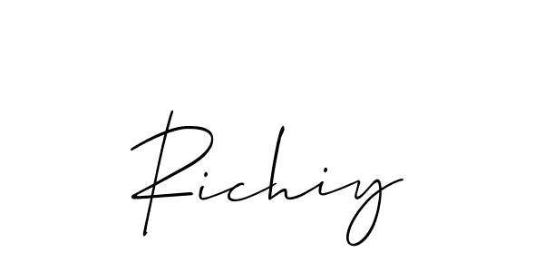 Make a beautiful signature design for name Richiy. With this signature (Allison_Script) style, you can create a handwritten signature for free. Richiy signature style 2 images and pictures png