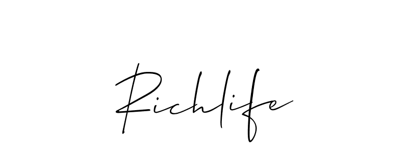 Check out images of Autograph of Richlife name. Actor Richlife Signature Style. Allison_Script is a professional sign style online. Richlife signature style 2 images and pictures png