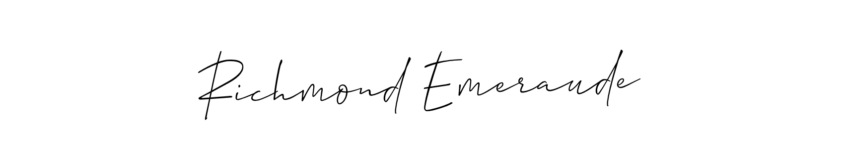 Check out images of Autograph of Richmond Emeraude name. Actor Richmond Emeraude Signature Style. Allison_Script is a professional sign style online. Richmond Emeraude signature style 2 images and pictures png