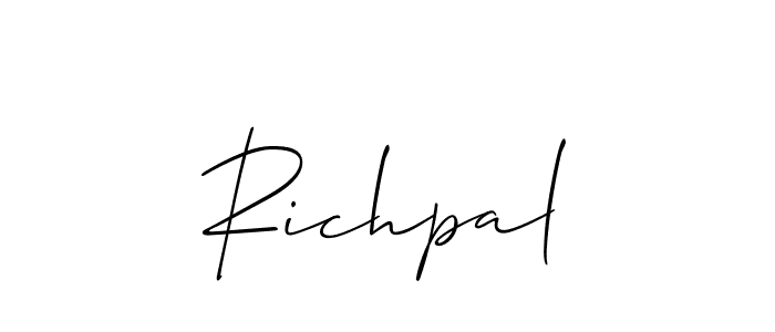 Richpal stylish signature style. Best Handwritten Sign (Allison_Script) for my name. Handwritten Signature Collection Ideas for my name Richpal. Richpal signature style 2 images and pictures png