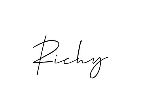 Make a beautiful signature design for name Richy. With this signature (Allison_Script) style, you can create a handwritten signature for free. Richy signature style 2 images and pictures png