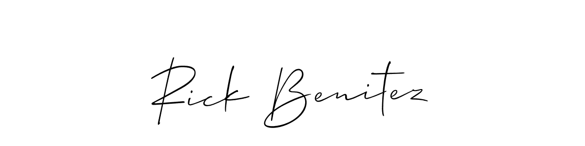 Use a signature maker to create a handwritten signature online. With this signature software, you can design (Allison_Script) your own signature for name Rick Benitez. Rick Benitez signature style 2 images and pictures png