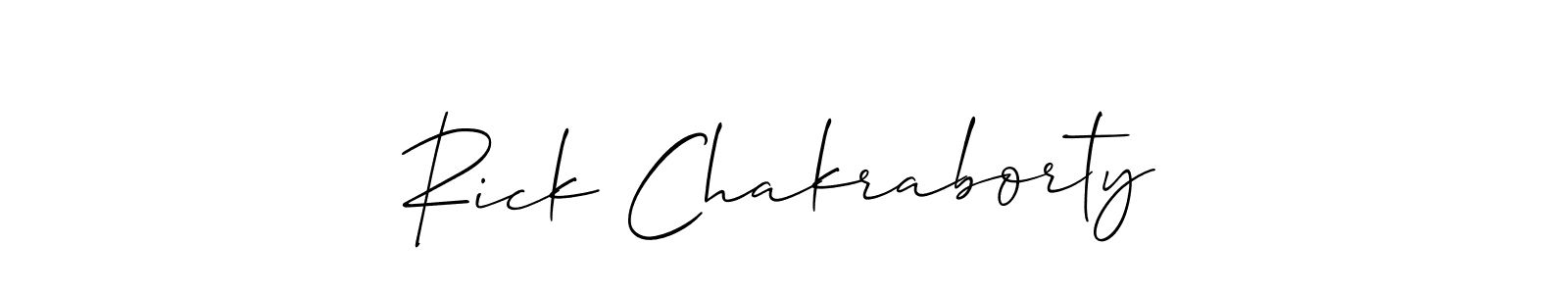 How to Draw Rick Chakraborty signature style? Allison_Script is a latest design signature styles for name Rick Chakraborty. Rick Chakraborty signature style 2 images and pictures png