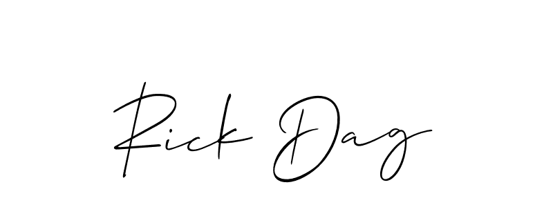 Make a beautiful signature design for name Rick Dag. With this signature (Allison_Script) style, you can create a handwritten signature for free. Rick Dag signature style 2 images and pictures png