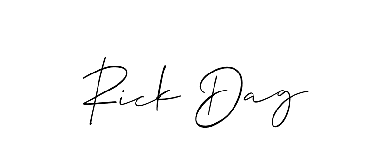 Make a beautiful signature design for name Rick Dag. With this signature (Allison_Script) style, you can create a handwritten signature for free. Rick Dag signature style 2 images and pictures png