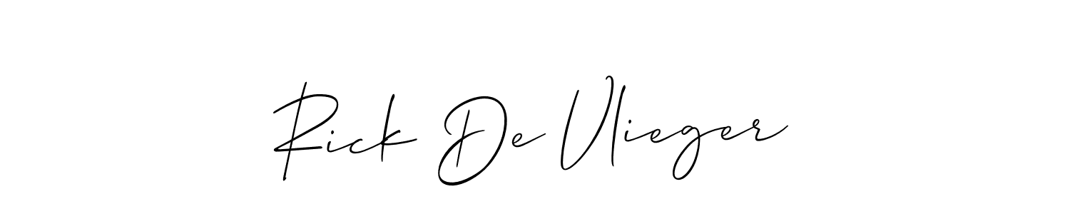 Also You can easily find your signature by using the search form. We will create Rick De Vlieger name handwritten signature images for you free of cost using Allison_Script sign style. Rick De Vlieger signature style 2 images and pictures png