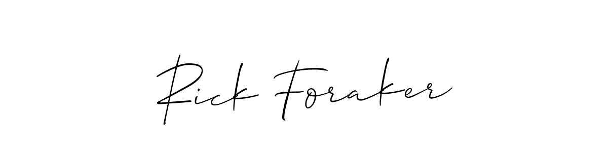 Create a beautiful signature design for name Rick Foraker. With this signature (Allison_Script) fonts, you can make a handwritten signature for free. Rick Foraker signature style 2 images and pictures png