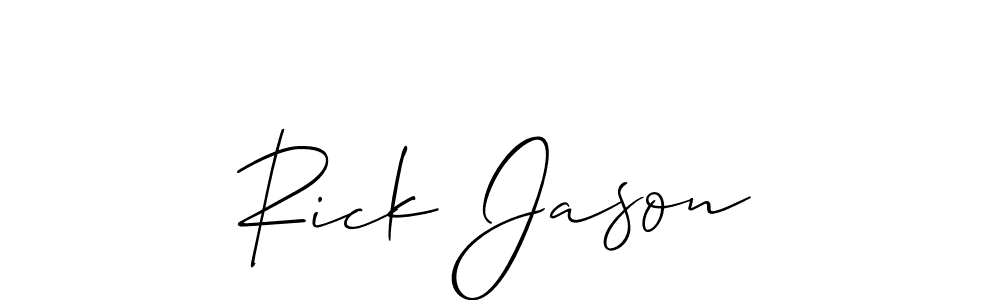 Use a signature maker to create a handwritten signature online. With this signature software, you can design (Allison_Script) your own signature for name Rick Jason. Rick Jason signature style 2 images and pictures png