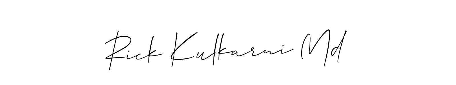 Use a signature maker to create a handwritten signature online. With this signature software, you can design (Allison_Script) your own signature for name Rick Kulkarni Md. Rick Kulkarni Md signature style 2 images and pictures png