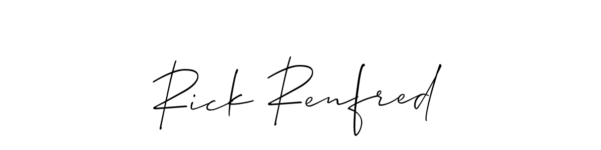 Similarly Allison_Script is the best handwritten signature design. Signature creator online .You can use it as an online autograph creator for name Rick Renfred. Rick Renfred signature style 2 images and pictures png