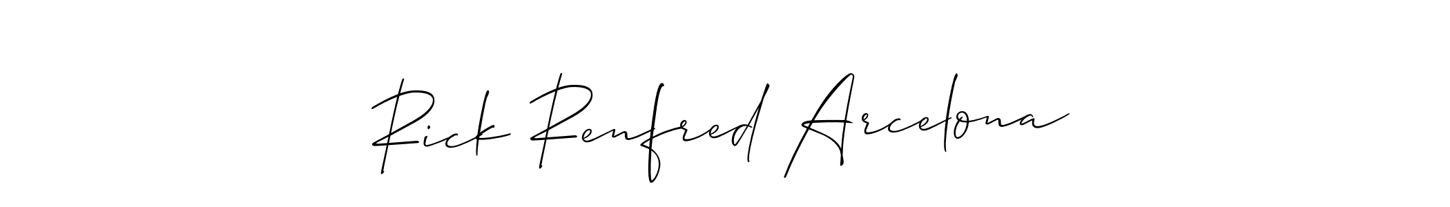 Make a beautiful signature design for name Rick Renfred Arcelona. With this signature (Allison_Script) style, you can create a handwritten signature for free. Rick Renfred Arcelona signature style 2 images and pictures png