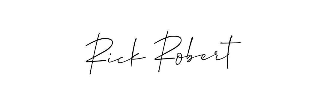 You should practise on your own different ways (Allison_Script) to write your name (Rick Robert) in signature. don't let someone else do it for you. Rick Robert signature style 2 images and pictures png