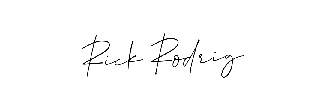 Similarly Allison_Script is the best handwritten signature design. Signature creator online .You can use it as an online autograph creator for name Rick Rodrig. Rick Rodrig signature style 2 images and pictures png