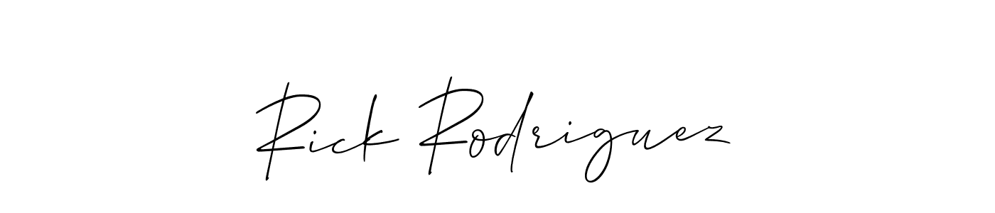 The best way (Allison_Script) to make a short signature is to pick only two or three words in your name. The name Rick Rodriguez include a total of six letters. For converting this name. Rick Rodriguez signature style 2 images and pictures png