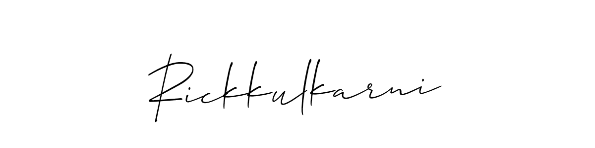 Similarly Allison_Script is the best handwritten signature design. Signature creator online .You can use it as an online autograph creator for name Rickkulkarni. Rickkulkarni signature style 2 images and pictures png