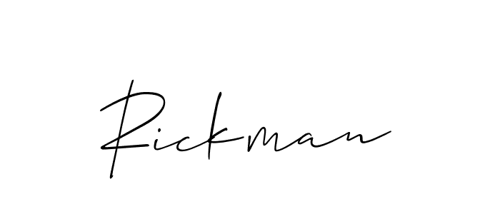 Also we have Rickman name is the best signature style. Create professional handwritten signature collection using Allison_Script autograph style. Rickman signature style 2 images and pictures png