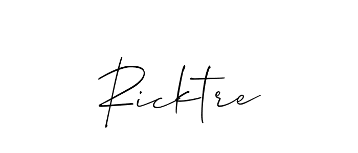 Make a beautiful signature design for name Ricktre. With this signature (Allison_Script) style, you can create a handwritten signature for free. Ricktre signature style 2 images and pictures png