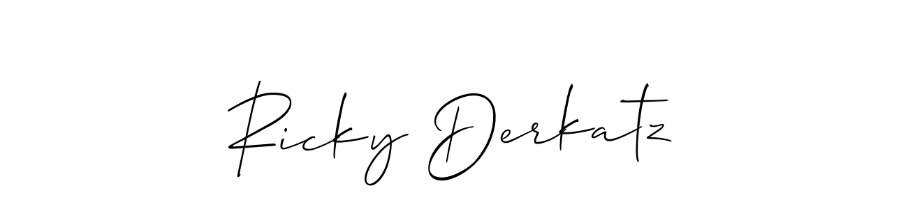 How to make Ricky Derkatz name signature. Use Allison_Script style for creating short signs online. This is the latest handwritten sign. Ricky Derkatz signature style 2 images and pictures png