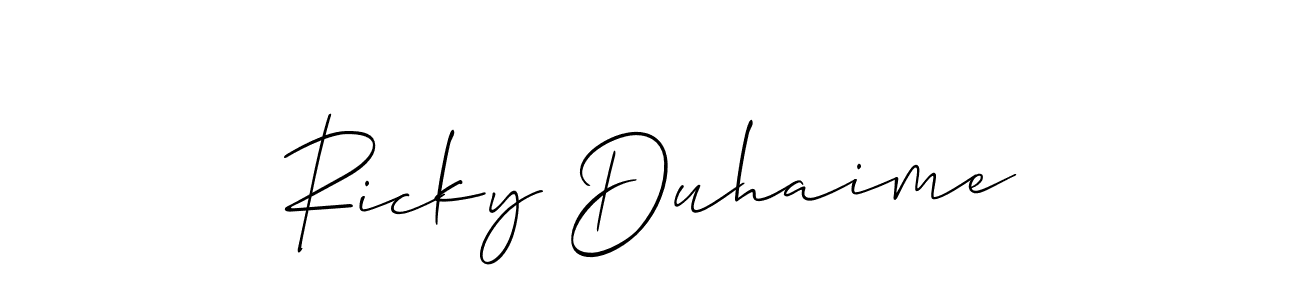 This is the best signature style for the Ricky Duhaime name. Also you like these signature font (Allison_Script). Mix name signature. Ricky Duhaime signature style 2 images and pictures png