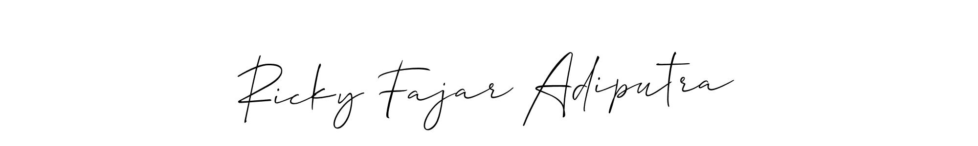 Also You can easily find your signature by using the search form. We will create Ricky Fajar Adiputra name handwritten signature images for you free of cost using Allison_Script sign style. Ricky Fajar Adiputra signature style 2 images and pictures png