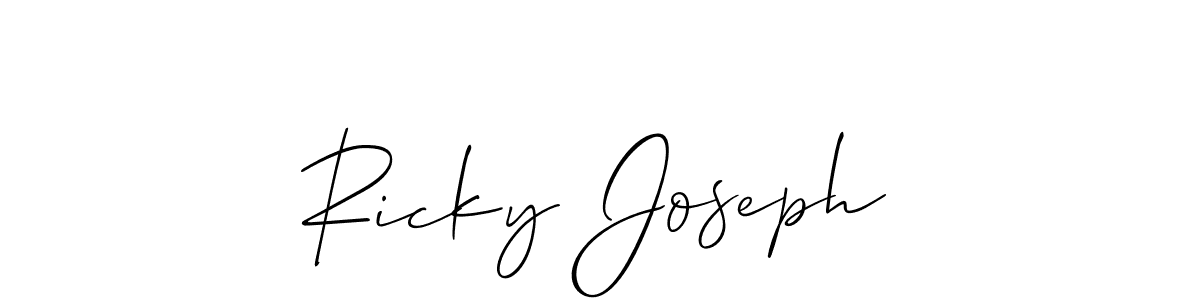 Design your own signature with our free online signature maker. With this signature software, you can create a handwritten (Allison_Script) signature for name Ricky Joseph. Ricky Joseph signature style 2 images and pictures png