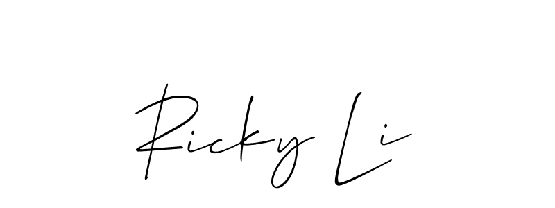 How to make Ricky Li signature? Allison_Script is a professional autograph style. Create handwritten signature for Ricky Li name. Ricky Li signature style 2 images and pictures png