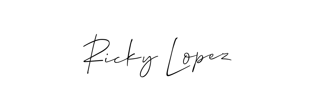 Allison_Script is a professional signature style that is perfect for those who want to add a touch of class to their signature. It is also a great choice for those who want to make their signature more unique. Get Ricky Lopez name to fancy signature for free. Ricky Lopez signature style 2 images and pictures png