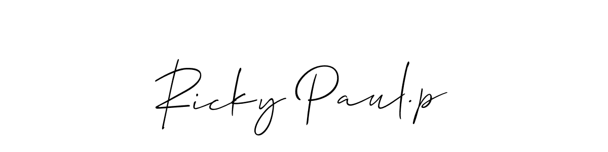 Create a beautiful signature design for name Ricky Paul.p. With this signature (Allison_Script) fonts, you can make a handwritten signature for free. Ricky Paul.p signature style 2 images and pictures png