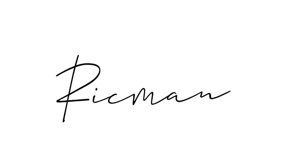 if you are searching for the best signature style for your name Ricman. so please give up your signature search. here we have designed multiple signature styles  using Allison_Script. Ricman signature style 2 images and pictures png