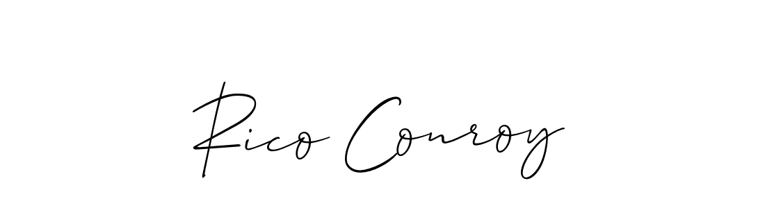 The best way (Allison_Script) to make a short signature is to pick only two or three words in your name. The name Rico Conroy include a total of six letters. For converting this name. Rico Conroy signature style 2 images and pictures png