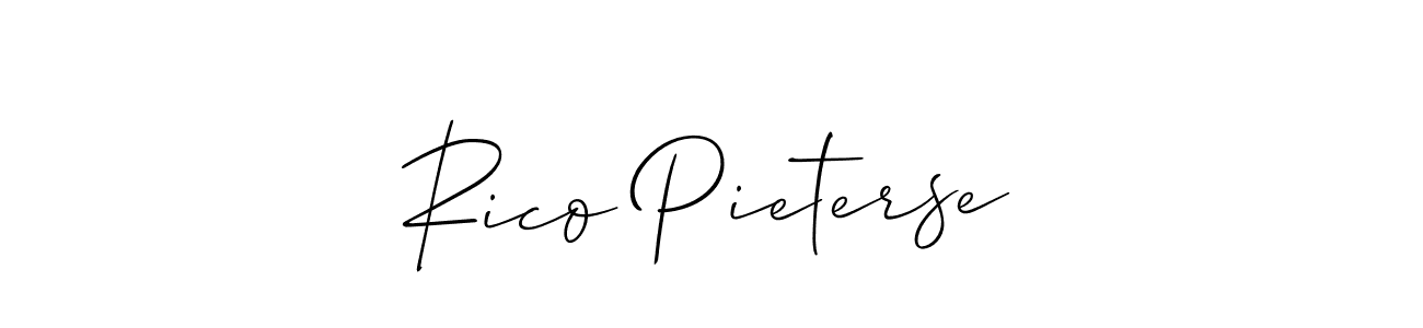 The best way (Allison_Script) to make a short signature is to pick only two or three words in your name. The name Rico Pieterse include a total of six letters. For converting this name. Rico Pieterse signature style 2 images and pictures png