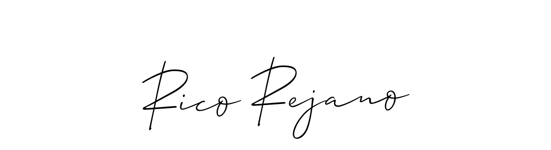Also we have Rico Rejano name is the best signature style. Create professional handwritten signature collection using Allison_Script autograph style. Rico Rejano signature style 2 images and pictures png