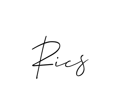 You should practise on your own different ways (Allison_Script) to write your name (Rics) in signature. don't let someone else do it for you. Rics signature style 2 images and pictures png