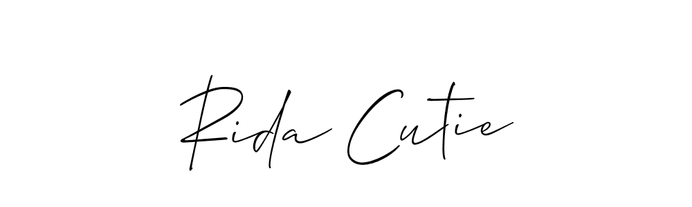 How to make Rida Cutie name signature. Use Allison_Script style for creating short signs online. This is the latest handwritten sign. Rida Cutie signature style 2 images and pictures png
