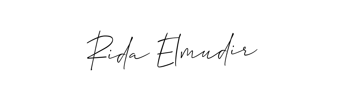 Design your own signature with our free online signature maker. With this signature software, you can create a handwritten (Allison_Script) signature for name Rida Elmudir. Rida Elmudir signature style 2 images and pictures png