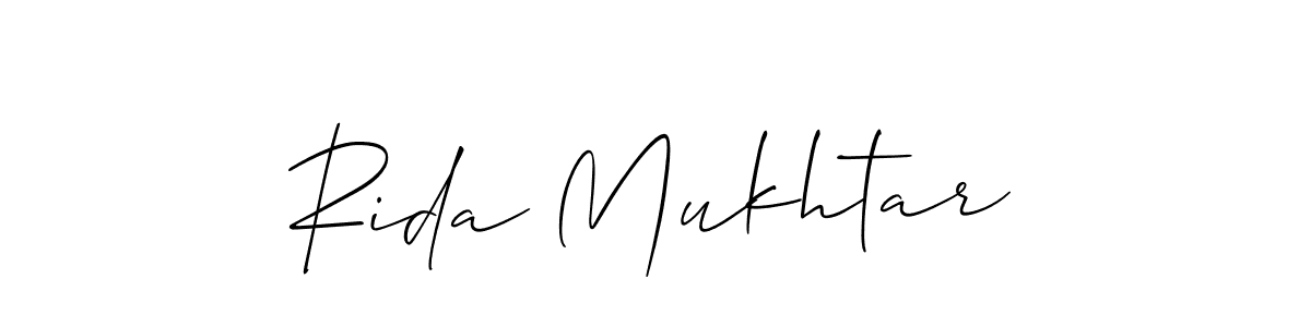 Make a beautiful signature design for name Rida Mukhtar. With this signature (Allison_Script) style, you can create a handwritten signature for free. Rida Mukhtar signature style 2 images and pictures png