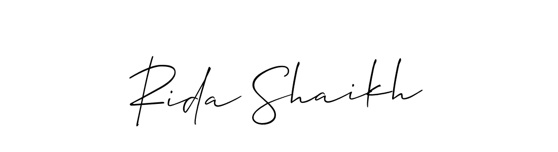 You can use this online signature creator to create a handwritten signature for the name Rida Shaikh. This is the best online autograph maker. Rida Shaikh signature style 2 images and pictures png