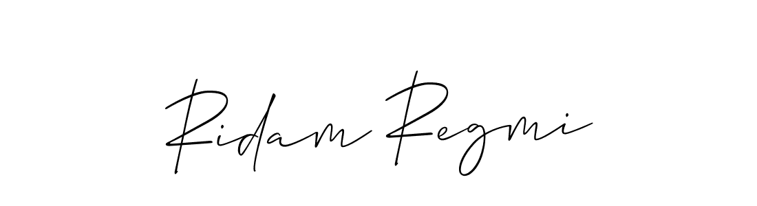 Design your own signature with our free online signature maker. With this signature software, you can create a handwritten (Allison_Script) signature for name Ridam Regmi. Ridam Regmi signature style 2 images and pictures png