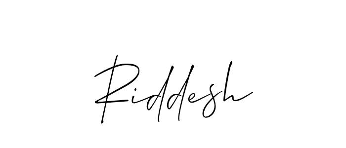 Allison_Script is a professional signature style that is perfect for those who want to add a touch of class to their signature. It is also a great choice for those who want to make their signature more unique. Get Riddesh name to fancy signature for free. Riddesh signature style 2 images and pictures png