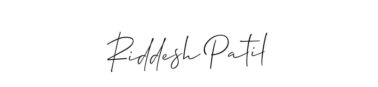 Make a beautiful signature design for name Riddesh Patil. With this signature (Allison_Script) style, you can create a handwritten signature for free. Riddesh Patil signature style 2 images and pictures png