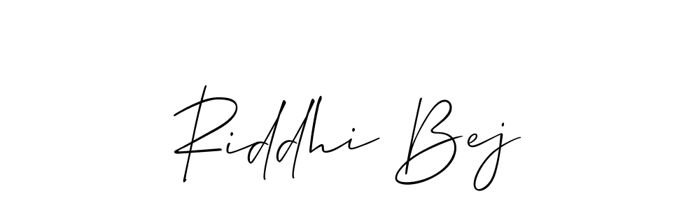 How to make Riddhi Bej name signature. Use Allison_Script style for creating short signs online. This is the latest handwritten sign. Riddhi Bej signature style 2 images and pictures png